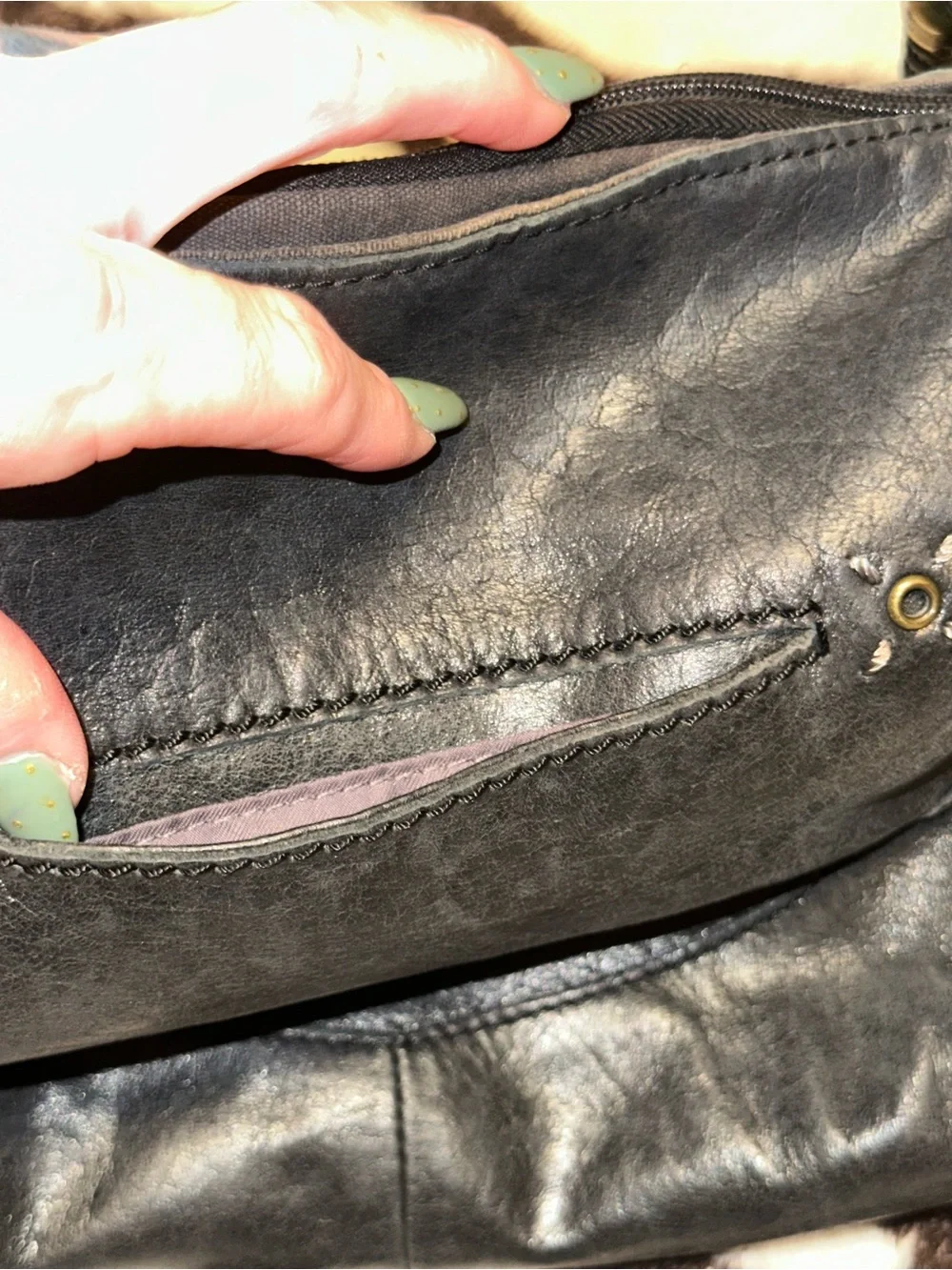 The Sak Black Leather Braided-Handle Hobo